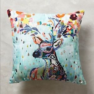 Anthropologie Mooreland Deer Throw Pillow